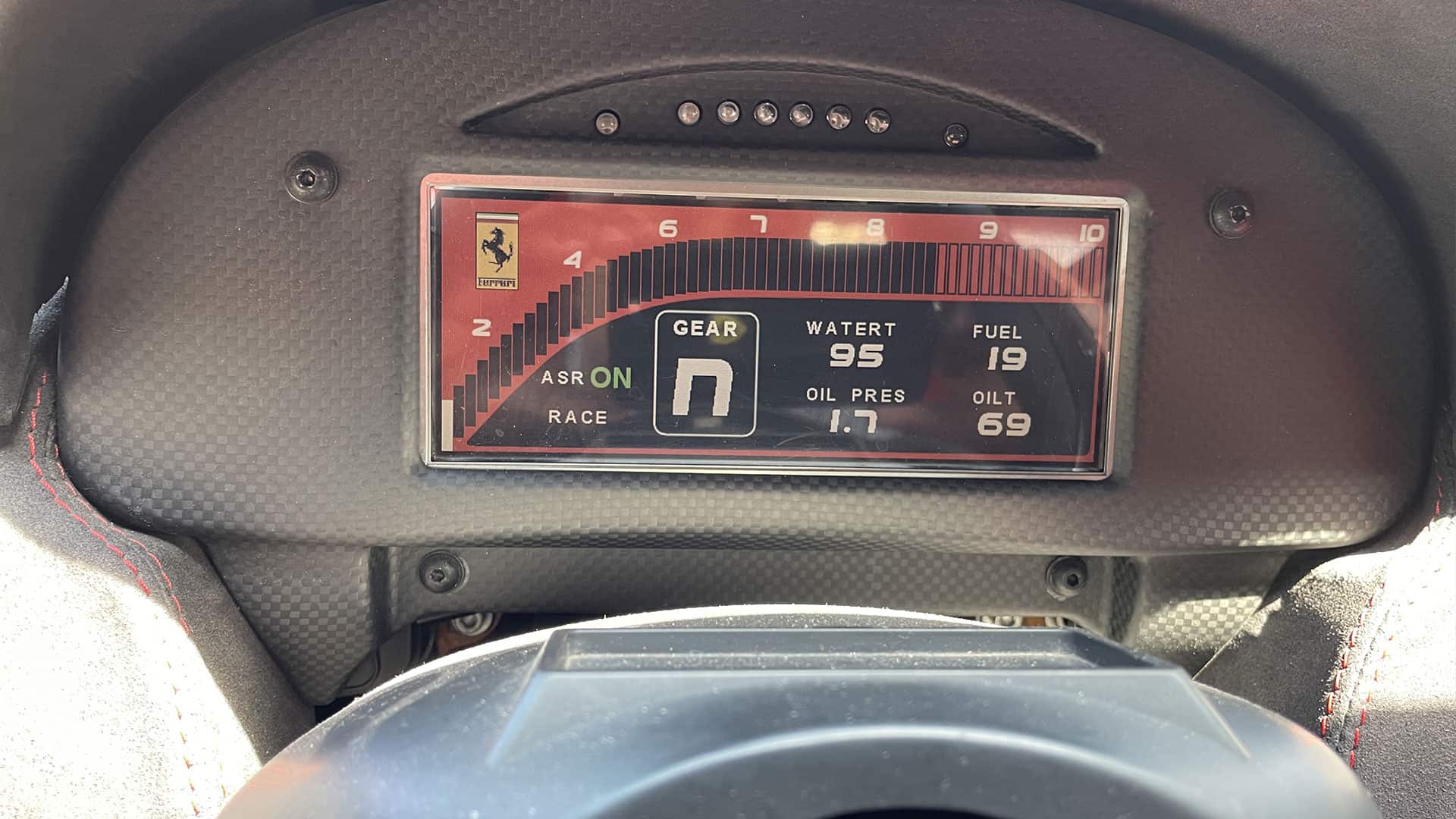 Speedometer of the Ferrari F430 Challenge GT3